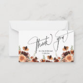 Wasserfarbenfall Blume Hochzeit danke Mitteilungskarte (Vorderseite)