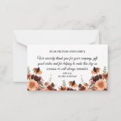 Wasserfarbenfall Blume Hochzeit danke Mitteilungskarte (Rückseite)