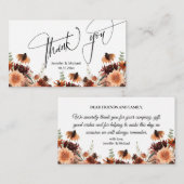 Wasserfarbenfall Blume Hochzeit danke Mitteilungskarte (Vorne/Hinten)