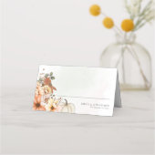 Wasserfarbenfall Blumenpumpen-Namen Datum Hochzeit Platzkarte (Vorderseite)