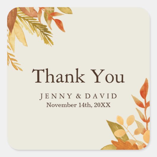 Wasserfarbenfall Danke Stickers (Vorderseite)