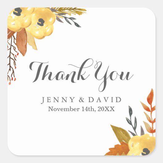 Wasserfarbenfall Danke Stickers (Vorderseite)