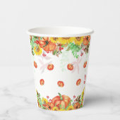 Wasserfarbenfall Erntedank Herbstpumpenfutter Pappbecher (Rückseite)