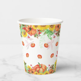 Wasserfarbenfall Erntedank Herbstpumpenfutter Pappbecher