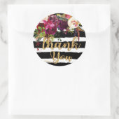 Wasserfarbenfall Flora Modernes Hochzeitslabel Runder Aufkleber (Tasche)