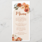 Wasserfarbenfall Flora Rustikales Kürbisfest Menükarte (Vorderseite)