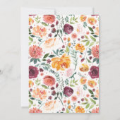 Wasserfarbenfall Floral Bouquet Babydusche Einladung (Rückseite)