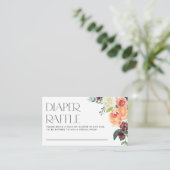 Wasserfarbenfall Floral Bouquet Diaper Raffel Begleitkarte (Stehend Vorderseite)