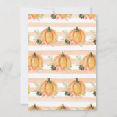 Wasserfarbenfall Floral Pumpkins Babydusche Einladung (Rückseite)