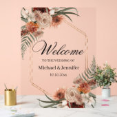 Wasserfarbenfall Herbst Blumen Hochzeitsempfang Acrylschild (Hochzeit)