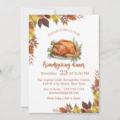 Wasserfarbenfall Herbst verlässt freundliches Aben Einladung (Vorderseite)