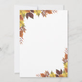 Wasserfarbenfall Herbst verlässt freundliches Aben Einladung (Rückseite)