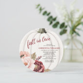 Wasserfarbenfall in Liebe Pumpkin-Brautparty Einladung (Stehend Vorderseite)