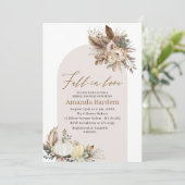 Wasserfarbenfall Liebe Beige Blume Pumpkin brida Einladung (Stehend Vorderseite)