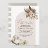 Wasserfarbenfall Liebe Beige Blume Pumpkin brida Einladung (Vorne/Hinten)