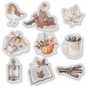 Wasserfarbenfall-Mädchen, das Scrapbook liest Aufkleber (Vorderseite)