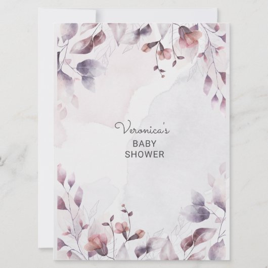 Wasserfarbenfall Neliae Baby Shower Telefonkarte (Rückseite)