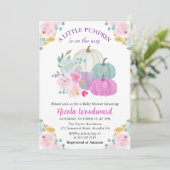 Wasserfarbenfall Pastel Colour Pumpkins Kinderdusc Einladung (Stehend Vorderseite)