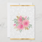 Wasserfarbenfall Pink & Gold Kürbiskürbis Hochzeit Save The Date (Rückseite)