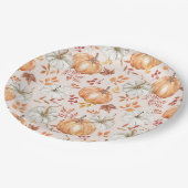 Wasserfarbenfall Pmpkins Rustikales Bauernhaus Pappteller (Schrägansicht)