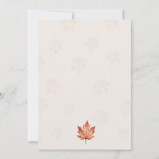 Wasserfarbenfall Pumpkin Baby Dusche Einladung (Rückseite)