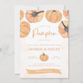 Wasserfarbenfall Pumpkin Baby Dusche Einladung (Vorderseite)
