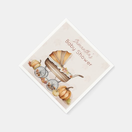 Wasserfarbenfall Pumpkin Baby Dusche Serviette (Ecke)