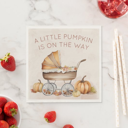 Wasserfarbenfall Pumpkin Baby Dusche Willkommen Serviette (Beispiel)