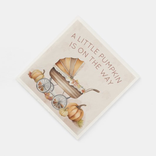 Wasserfarbenfall Pumpkin Baby Dusche Willkommen Serviette (Ecke)