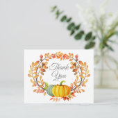 Wasserfarbenfall Pumpkin Danke Karte (Stehend Vorderseite)