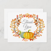Wasserfarbenfall Pumpkin Danke Karte (Vorne/Hinten)