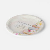 Wasserfarbenfall Pumpkin Girl Babydusche Pappteller (Schrägansicht)