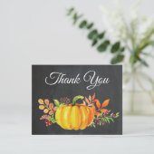 Wasserfarbenfall Pumpkin-Khalkboard Danke Karte (Stehend Vorderseite)