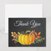 Wasserfarbenfall Pumpkin-Khalkboard Danke Karte (Vorne/Hinten)