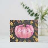 Wasserfarbenfall Pumpkin Pink Danke Karte (Stehend Vorderseite)