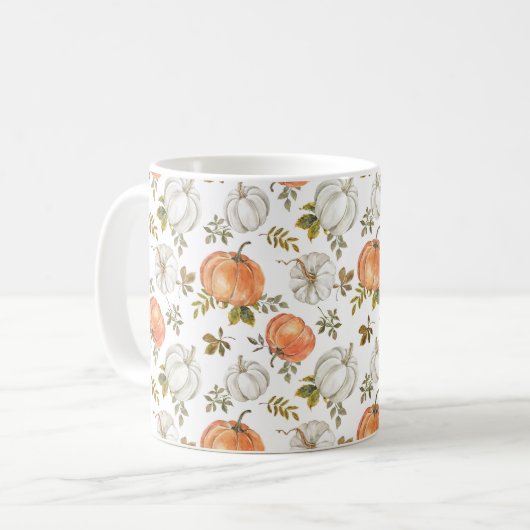 Wasserfarbenfall Rustikale Pumpkins Kaffeetasse (Vorderseite Links)