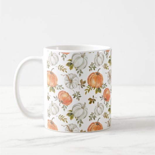Wasserfarbenfall Rustikale Pumpkins Kaffeetasse (Links)