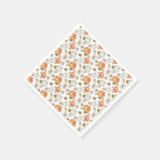 Wasserfarbenfall Rustikale Pumpkins Serviette (Ecke)