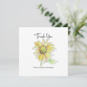 Wasserfarbenfall Sonnenblumen Custom Danke Karte (Stehend Vorderseite)