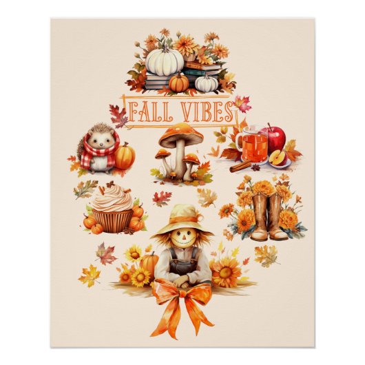 Wasserfarbenfall-Vibes Poster (Vorderseite)