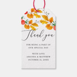 Wasserfarbenfall Waldland Blattwerk Hochzeit danke Geschenkanhänger