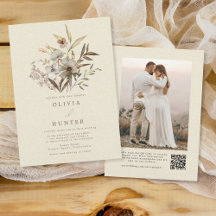 Wasserfarbenfall Wildblumen Imitate Linen Hochzeit