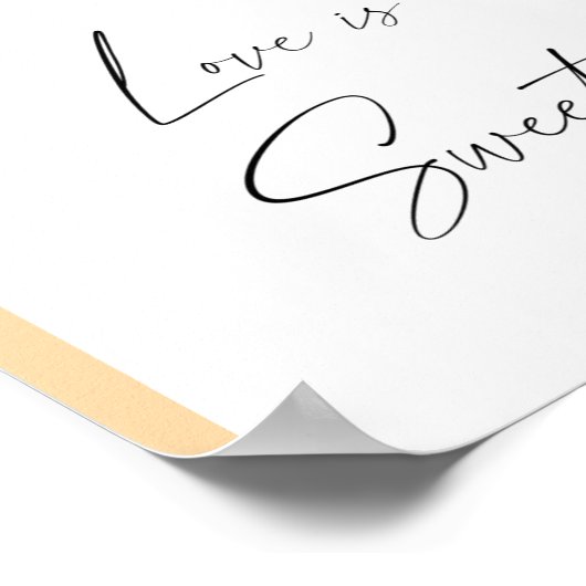 Wasserfarbenfallbogen - Liebe ist süß, Leckerei Poster (Ecke)