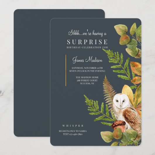 Wasserfarbenfallen Einladung (Vorne/Hinten)