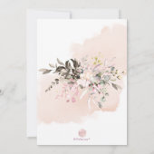 Wasserfarbenfallen Foliage Blush Pink Dusty Rose Einladung (Rückseite)