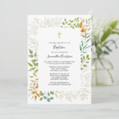 Wasserfarbenfallen Foliage Geschlecht Neutrale Tau Einladung (Stehend Vorderseite)