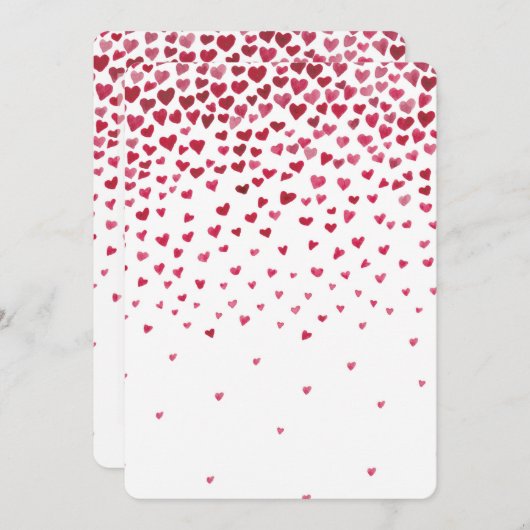 Wasserfarbenfallen Herz Babydusche Einladung (Vorne/Hinten)