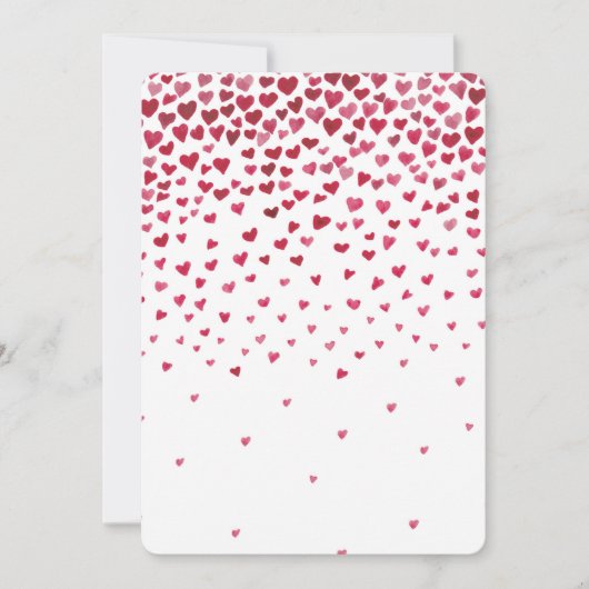 Wasserfarbenfallen Herz Babydusche Einladung (Vorderseite)