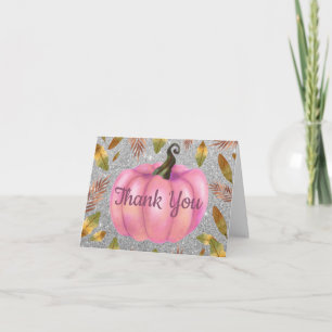 Wasserfarbenfallen Pumpkin Silver Glitzer Pink Dankeskarte