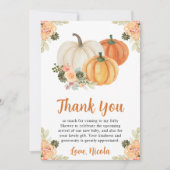 Wasserfarbenfallen Pumpkin und Cactus Baby Shower Dankeskarte (Vorderseite)